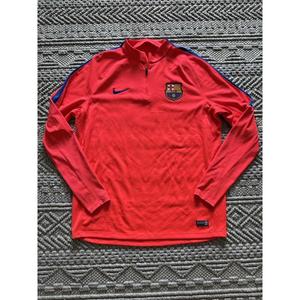 NIKE FC BARCELONA Dri-fit 1/4 Zip Football Soccer Training Drill Top Men’s xl